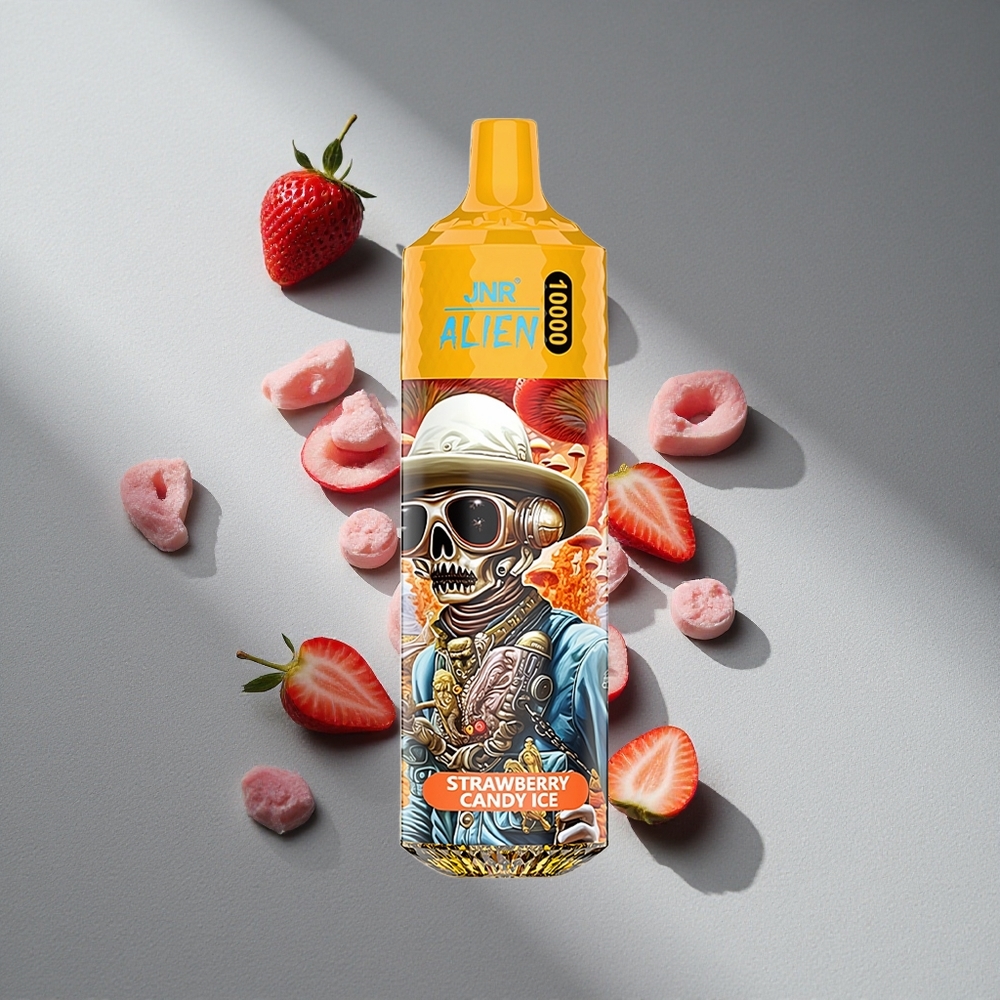 JNR Alien 10000 Puffs Truskawkowy Cukier Lodowy z 20ml Płynu i Typem-C