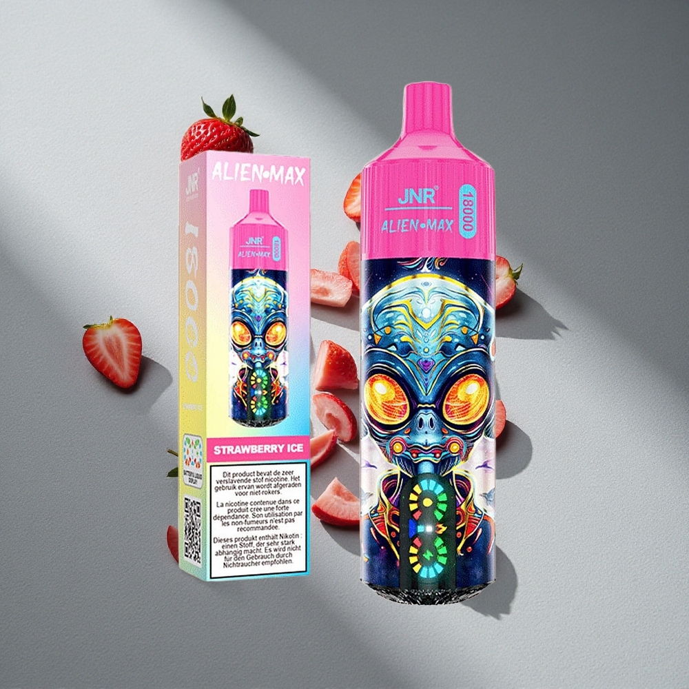 JNR Alien Max 18000 Puffs Podwójna Siatka i Dual Core Truskawkowy Lód
