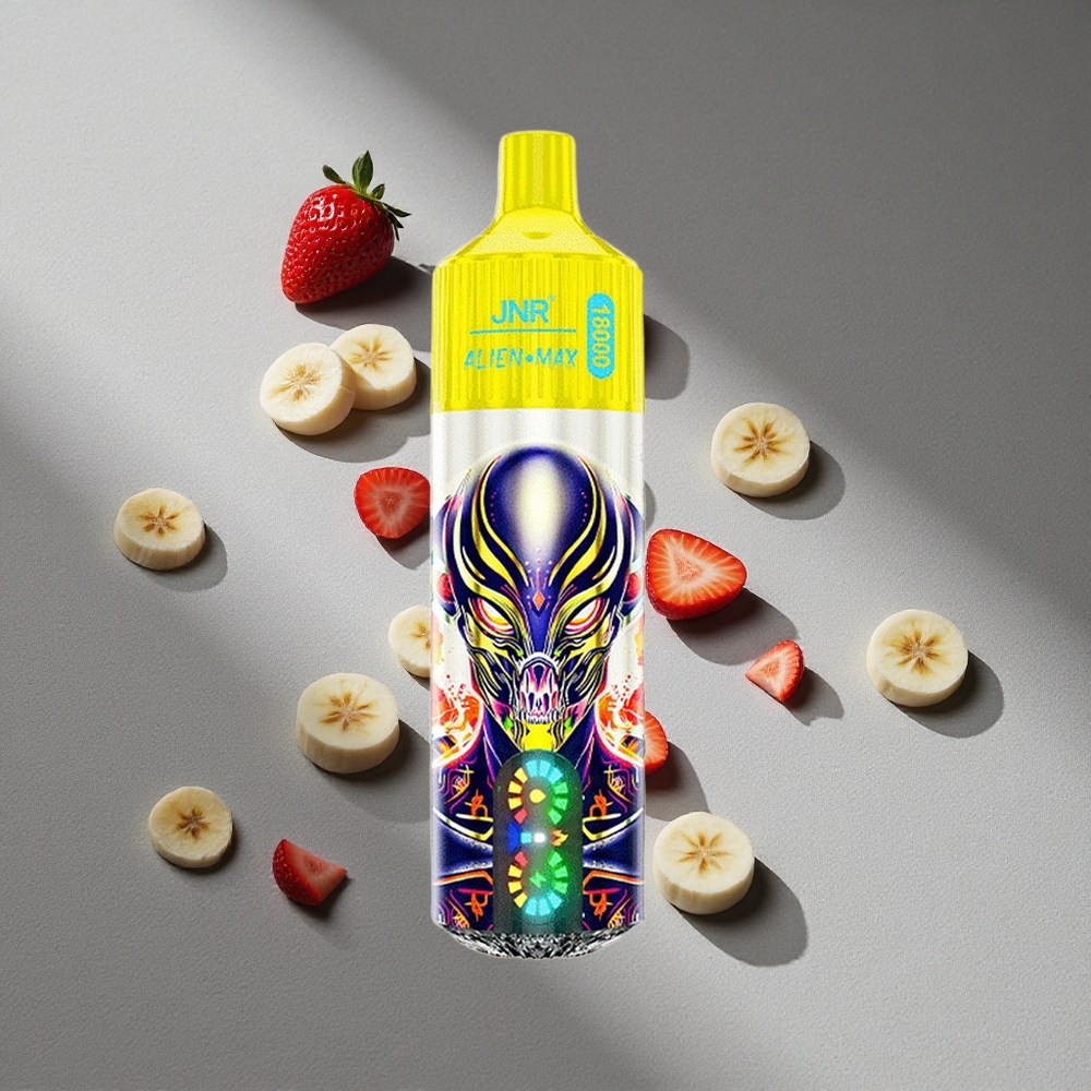 JNR Alien Max 18000 Puffs Podwójna Siatka i Podwójny Rdzeń Truskawka Banan