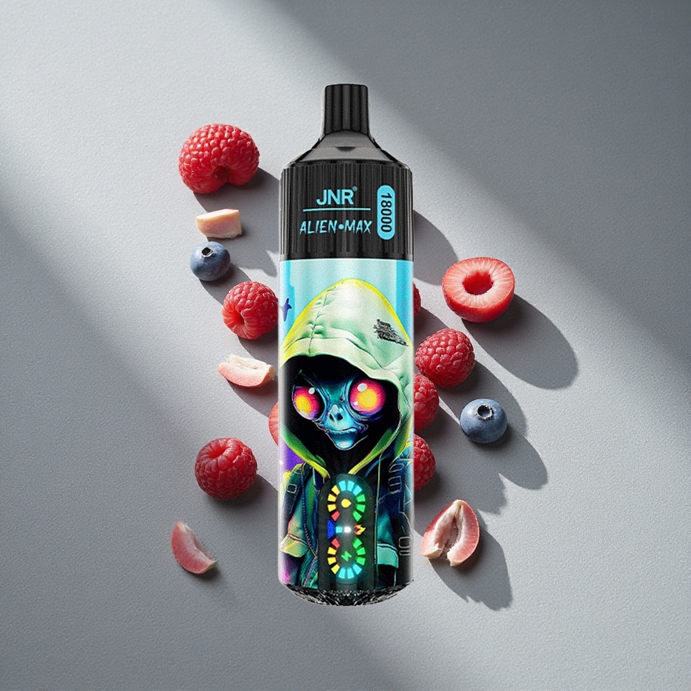 JNR Alien Max 18000 Puffs Podwójne Siatkowe Zwoje i Podwójny Rdzeń Borówka Malina