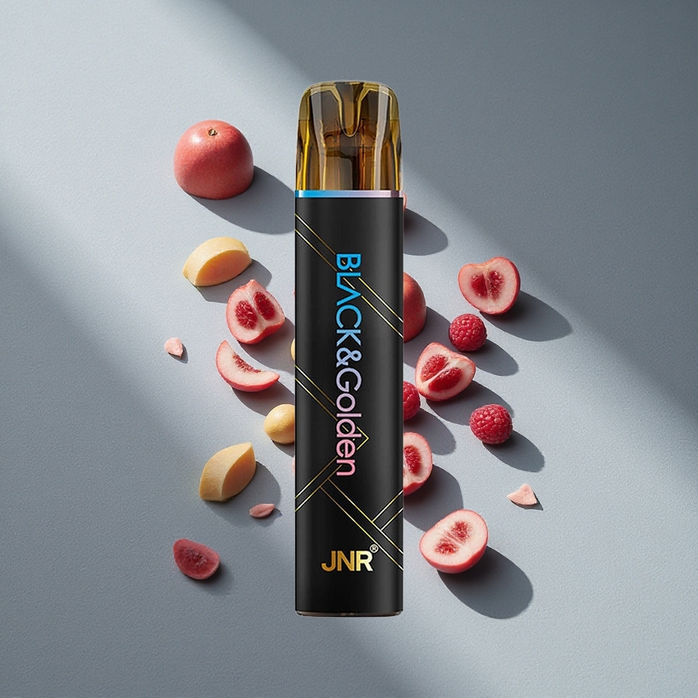 JNR Black&Golden 600+200 Puffs Malinowa Wiśnia Jednorazowy Vape