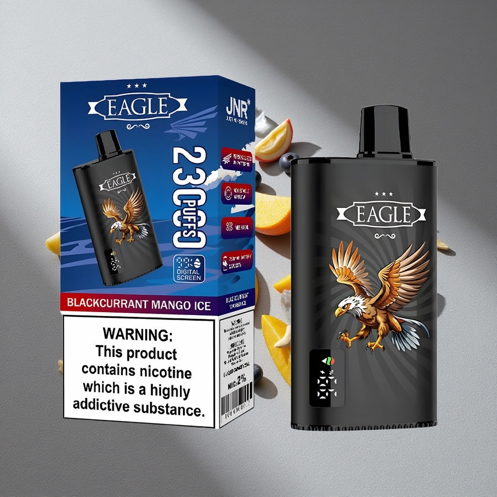 JNR EAGLE Smart 23000 Puffs Czarna Porzeczka Mango Lód Ekran Cyfrowy Przepływ Powietrza