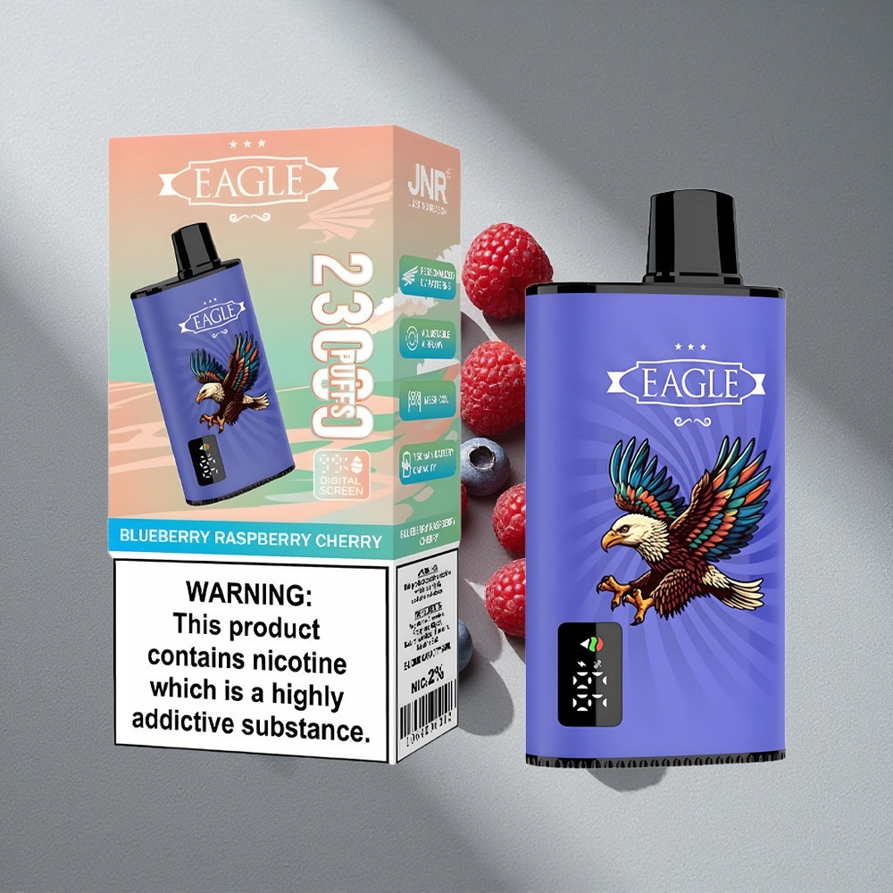 JNR EAGLE Smart 23000 Puffs Malina Jagoda Wiśnia Ekran Cyfrowy Przepływ Powietrza