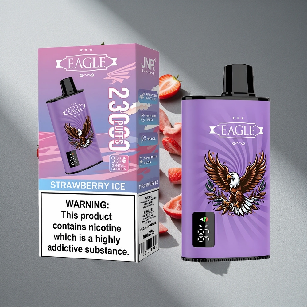 JNR EAGLE Smart 23000 Puffs Truskawkowy Lód Ekran Cyfrowy 1.0ohm Mesh Coil