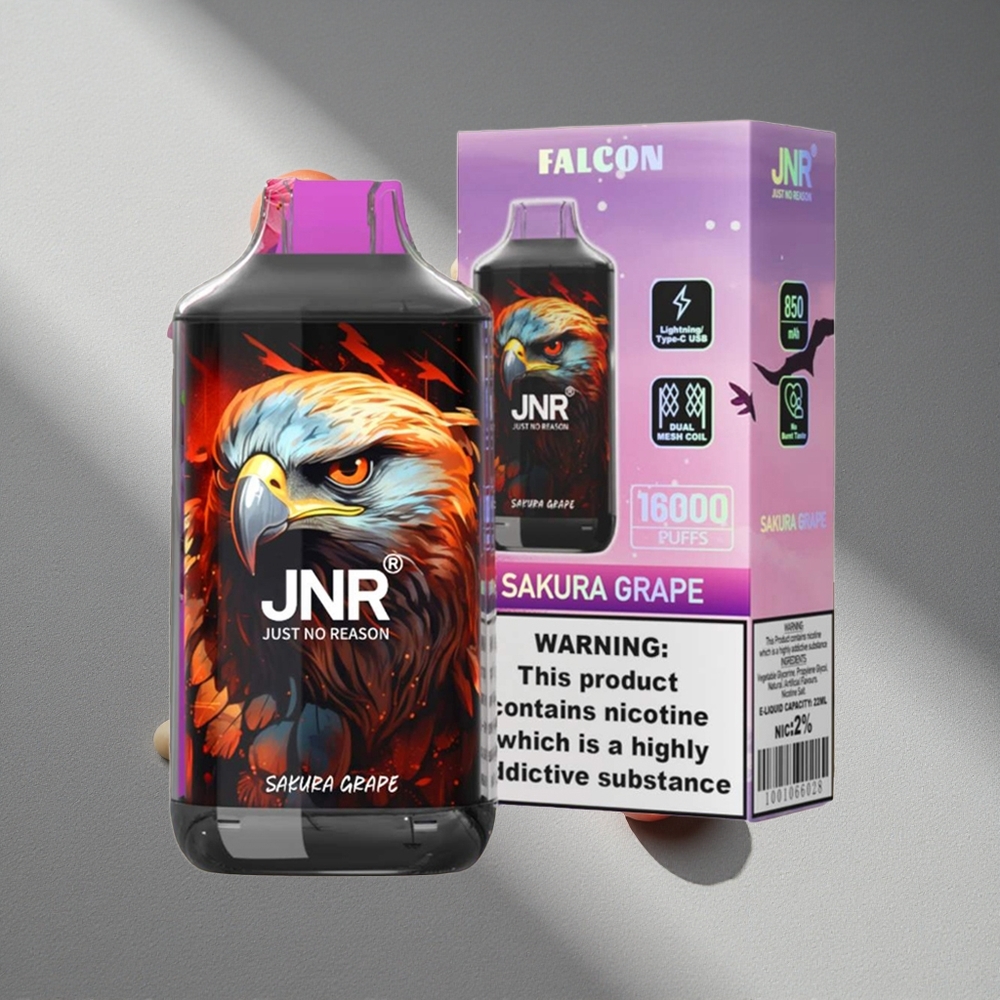 JNR Falcon 16000 Puffs Dual Mesh Wiśnie Winogrono LED Display
