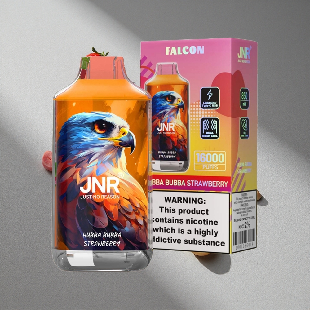 JNR Falcon 16000 Puffs Hubba Bubba Truskawka Dual Mesh Coil Typ C