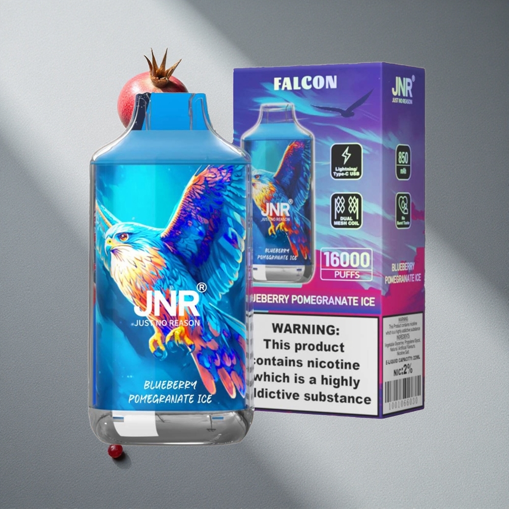 JNR Falcon 16000 Puffs Jagoda Granat Lód Pojemność baterii 850 mAh Typ cewki Dual Mesh Coil