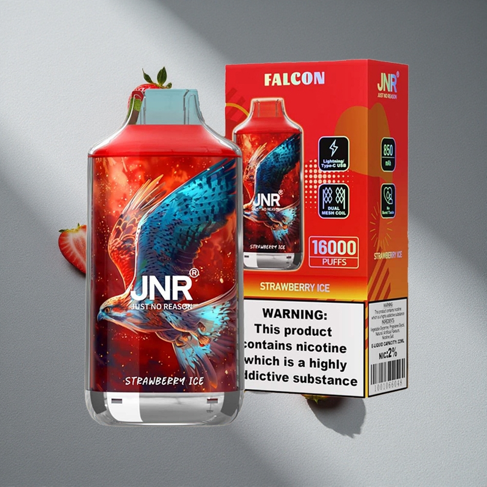 JNR Falcon 16000 Puffs Truskawkowy Lód Podwójna Siatka 22ml