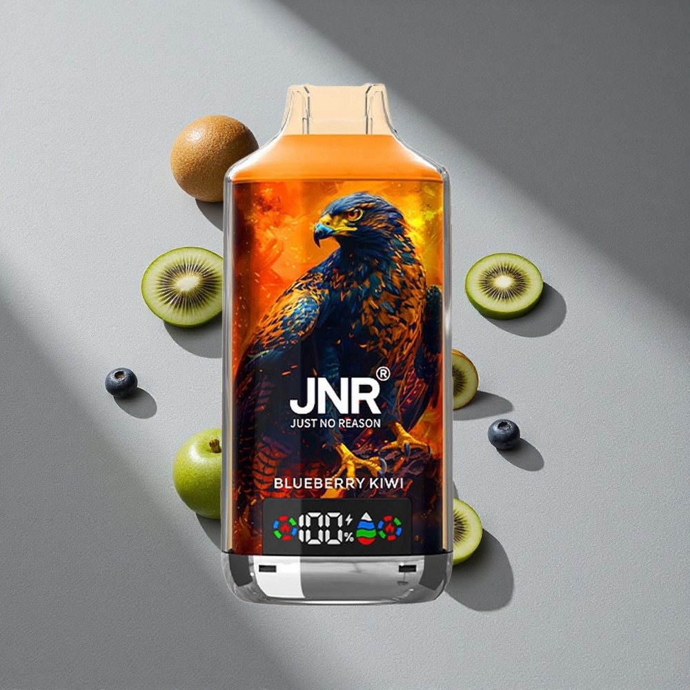JNR Falcon X 18000 Puffs Borówka Kiwi Podwójna Siatka Cyfrowy Wyświetlacz