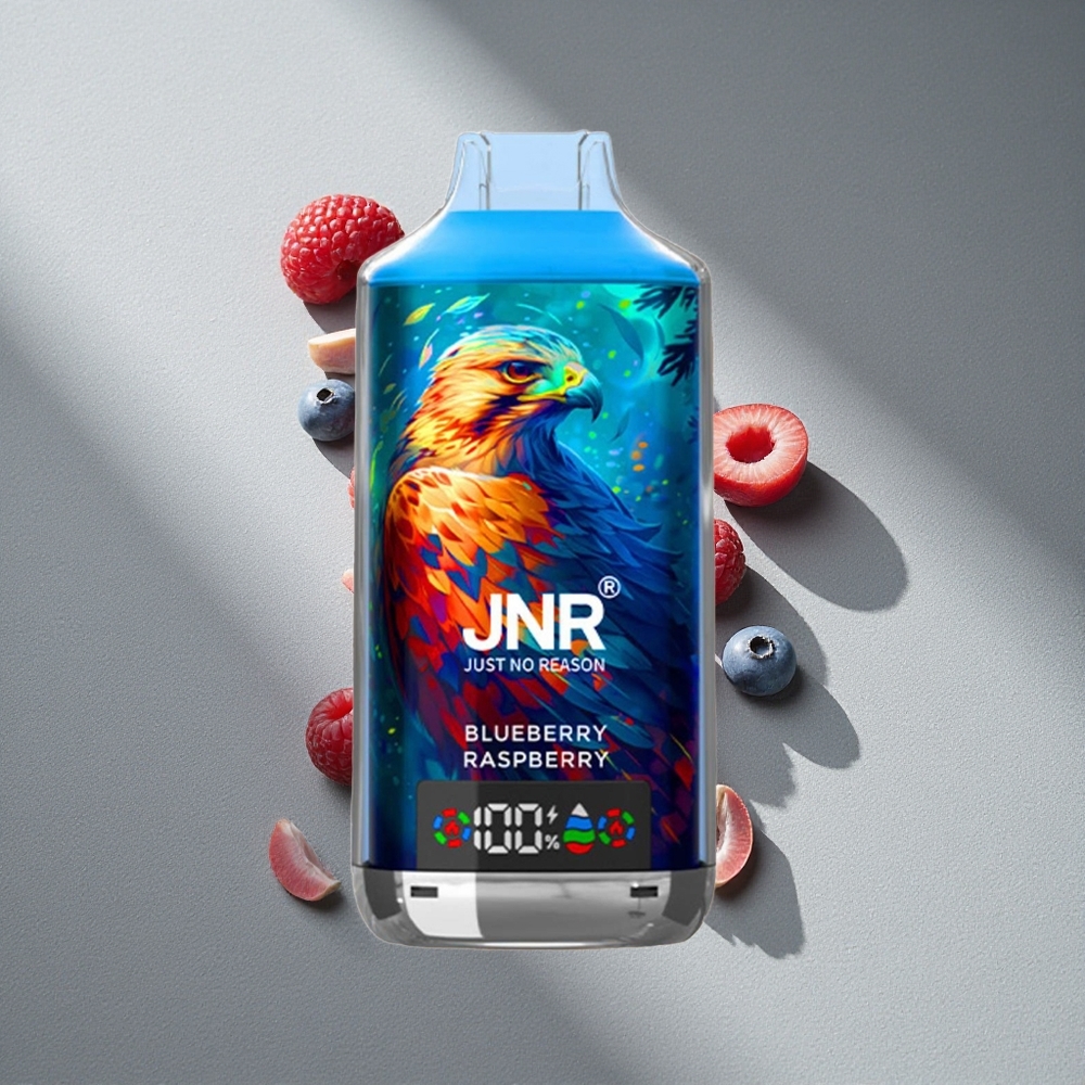 JNR Falcon X 18000 Puffs Malinowo-Jagodowy z Wyświetlaczem Cyfrowym i Podwójną Mesh Cewką