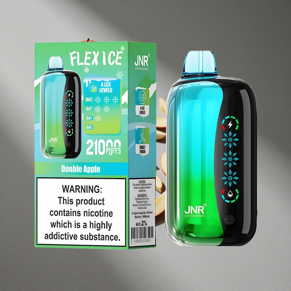 JNR Flex Ice 21000 Puffs Podwójne Jabłko Dotykowy Ekran Regulacja Powietrza