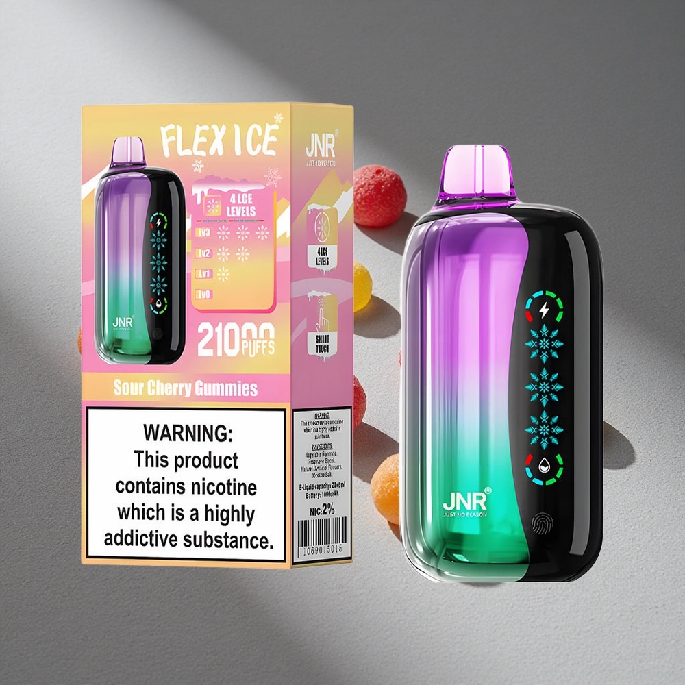 JNR Flex Ice 21000 Puffs Wiśniowe Żelki z Ekranem Dotykowym