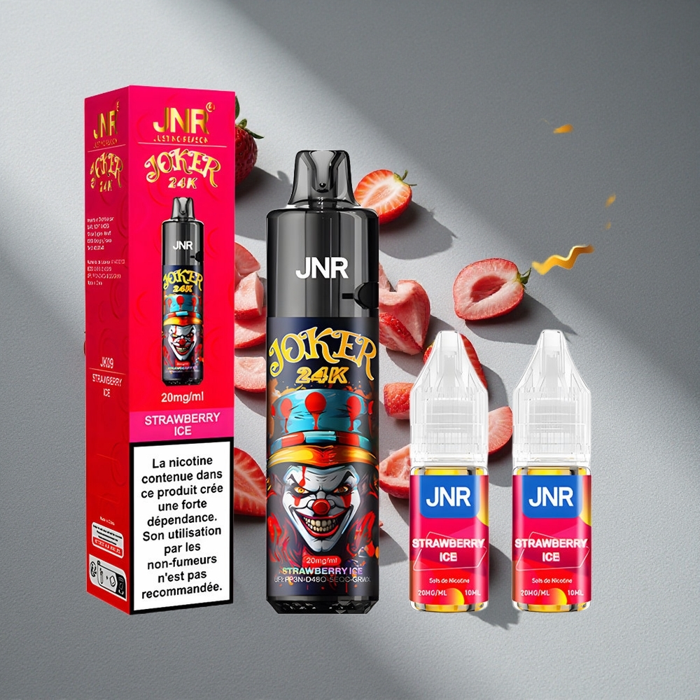 JNR Joker 24000 Puffs Truskawkowy Lód Widoczny Poziom Płynu Typ-C