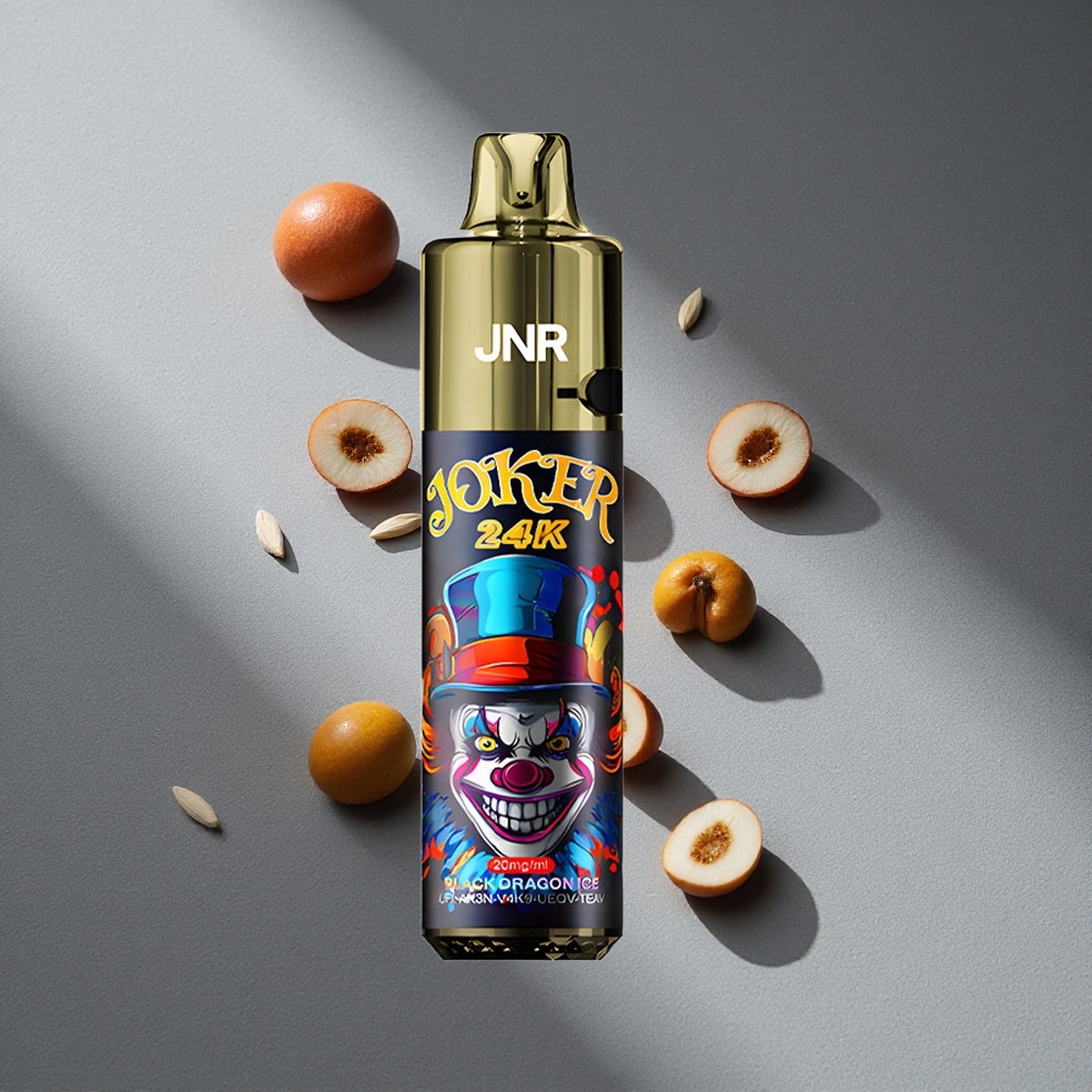 JNR Joker 24K Puffs 24000 Puffs Czarny Smok Lód Widoczny Poziom E-liquidu