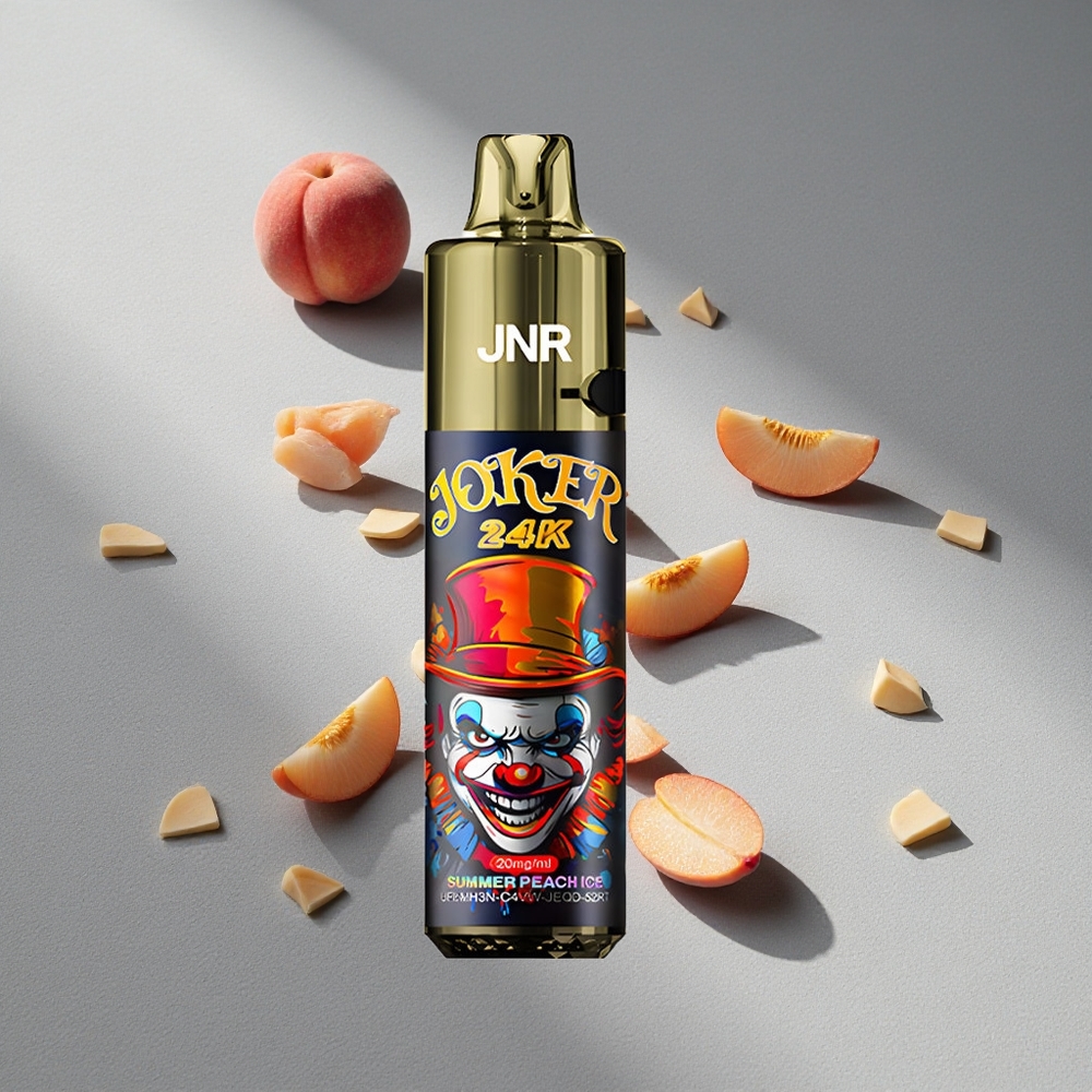 JNR Joker 24K Puffs Brzoskwiniowy Lód Letni Widoczny Poziom Płynu 800mAh Bateria