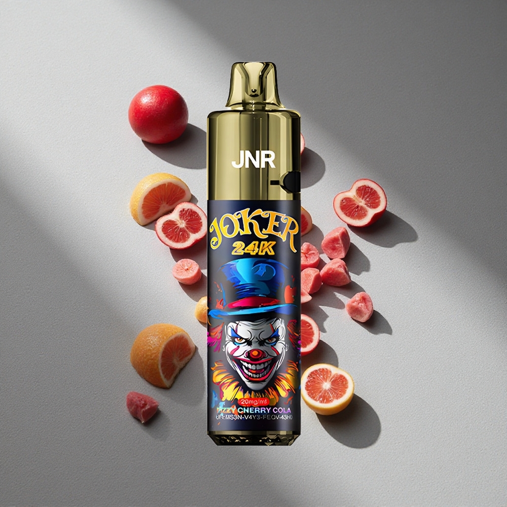 JNR Joker 24K Puffs Napój Gazowany Wiśnia Kola Widoczny Poziom E-liquidu