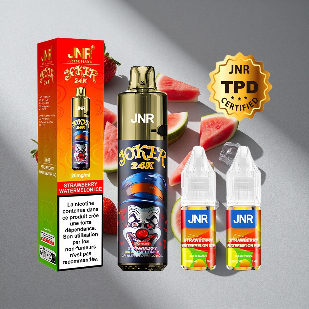 JNR Joker 24K Puffs Truskawka Arbuz Lód Widoczne Poziomy Płynu 2+10ml