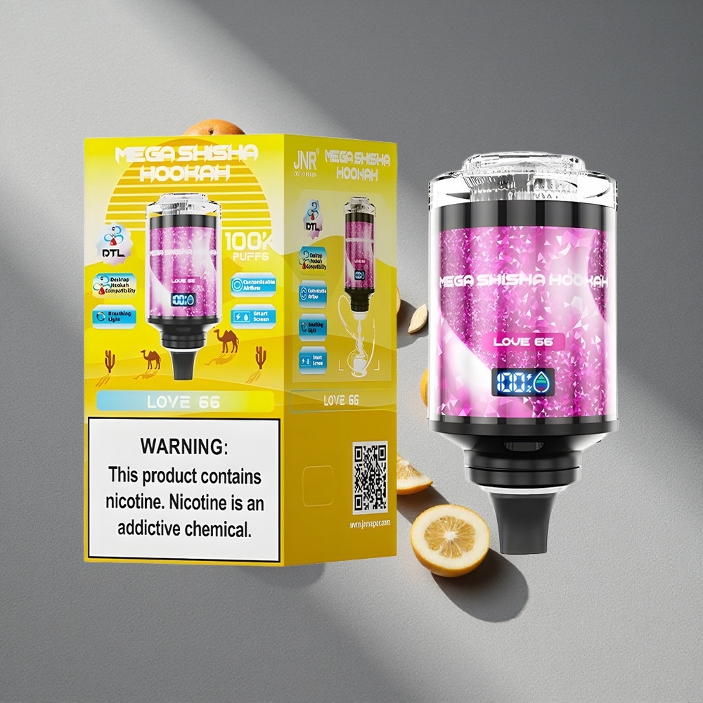 JNR Mega Shisha Hookah 100K Biurkowy Kompatybilny 2200mAh 60ml Miłość 66