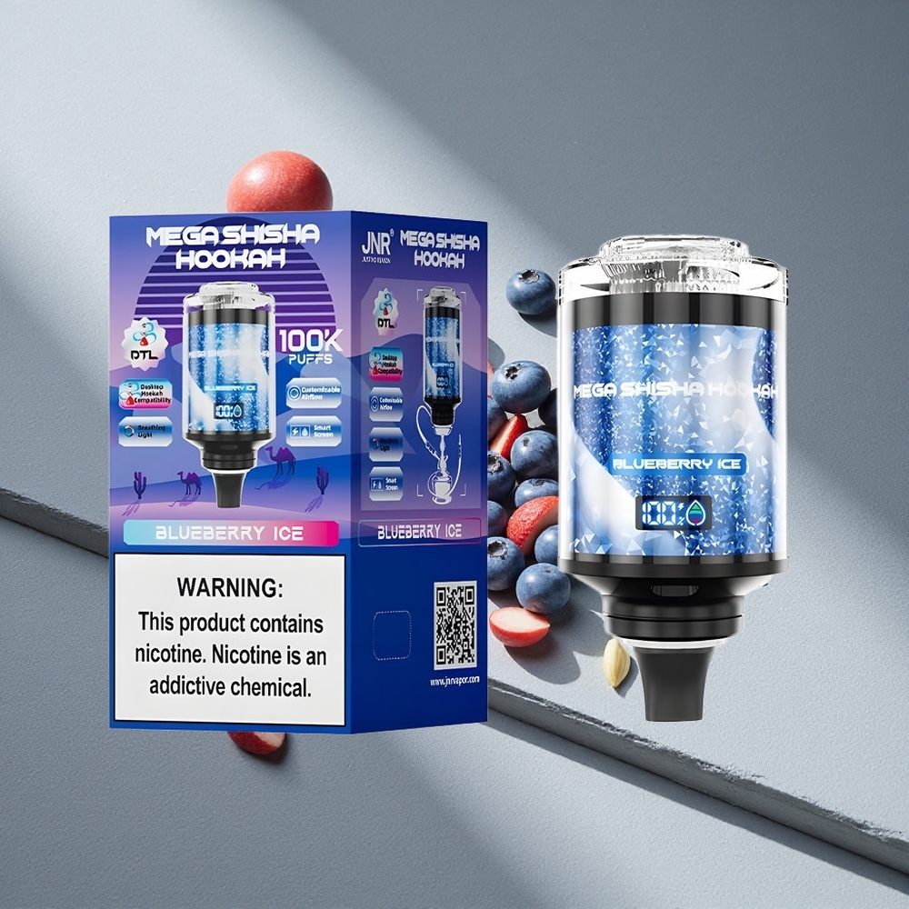 JNR Mega Shisha Hookah 100K Borówka Lód 2200mAh Type-C