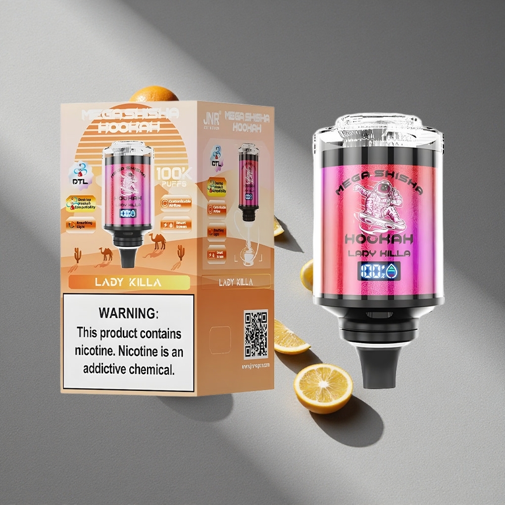 JNR Mega Shisha Hookah 100K Lady Killa Desktop Kompatybilność 2200mAh 60ml
