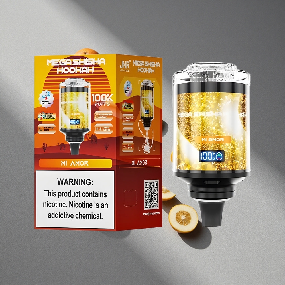 JNR Mega Shisha Hookah 100K Mi Amor 70,2mm × 70mm 2200mAh