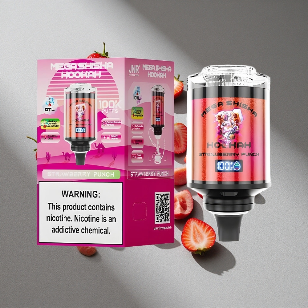 JNR Mega Shisha Hookah 100K Truskawkowy Punch 2200mAh 60ml