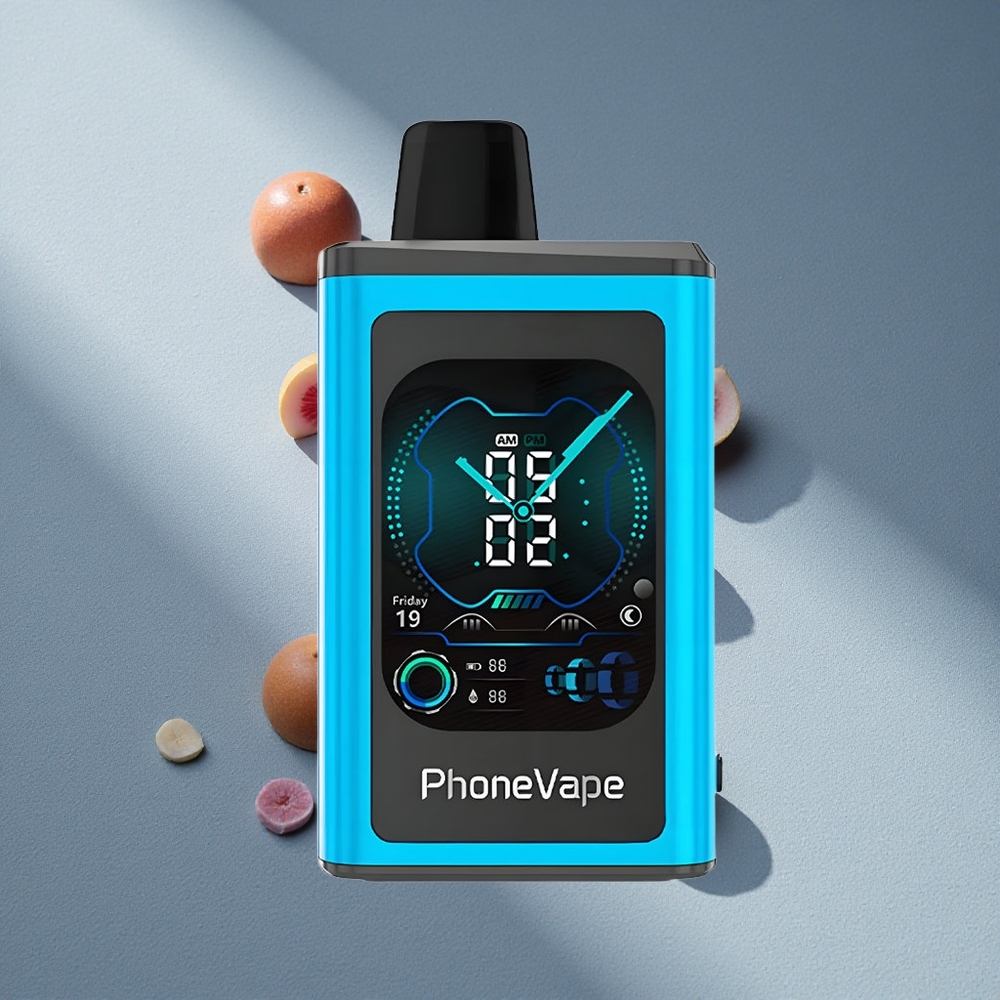 JNR PhoneVape 30000 Puffs Blue Razz Ice z Trybem Turbo i Ekranem Pełnym Wyświetlacza