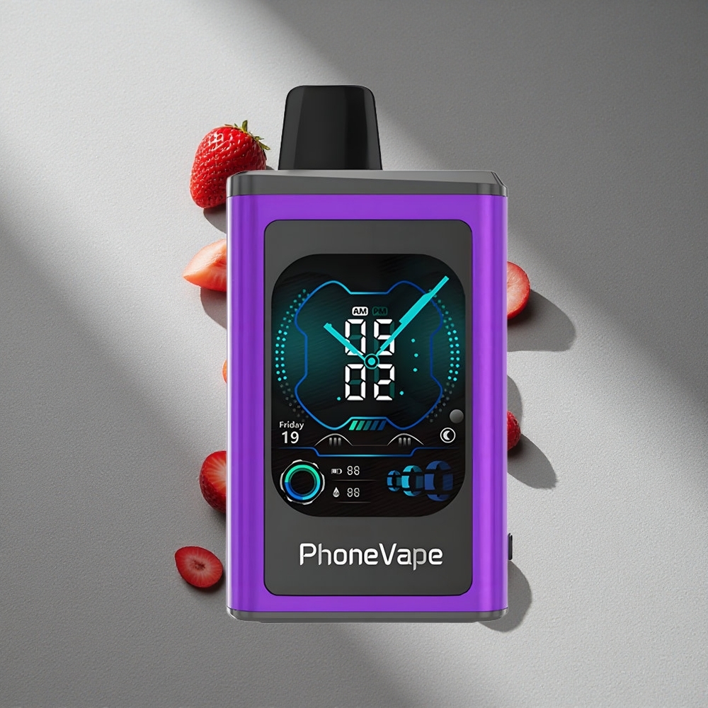 JNR PhoneVape 30000 Puffs Wiśnia Truskawka Malina Bateria 850mAh Ekran Pełny