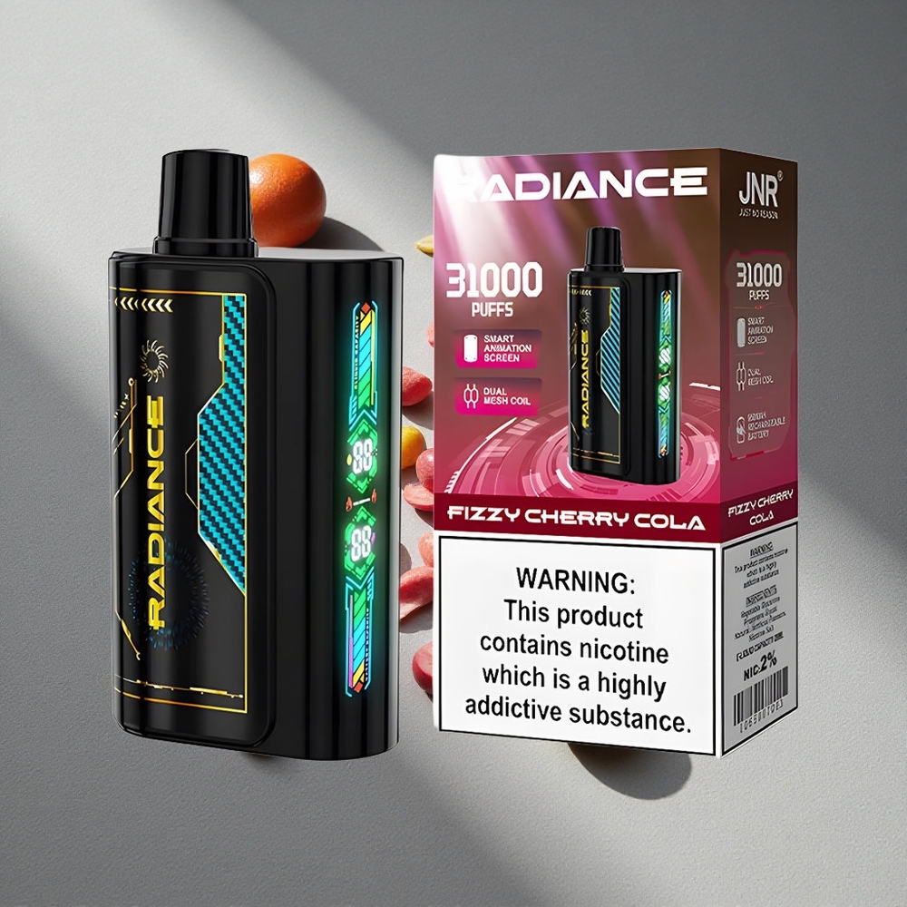 JNR Radiance 31000 Puffs Dual Mesh Wiśnia Cola Musująca Smart Animation Screen
