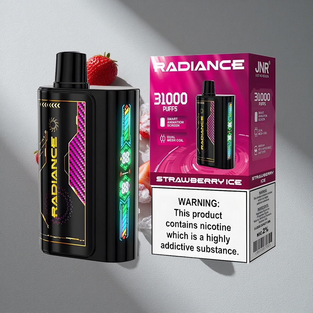 JNR Radiance 31000 Puffs Truskawkowy Lód z Ekranem Animowanym i Baterią 950 mAh