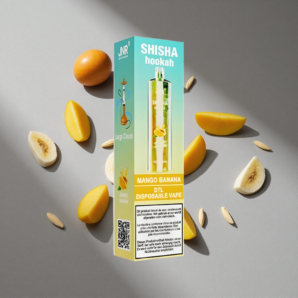 JNR Shisha Hookah 12000 Puffs Mango Bananowy 750mAh 24ml