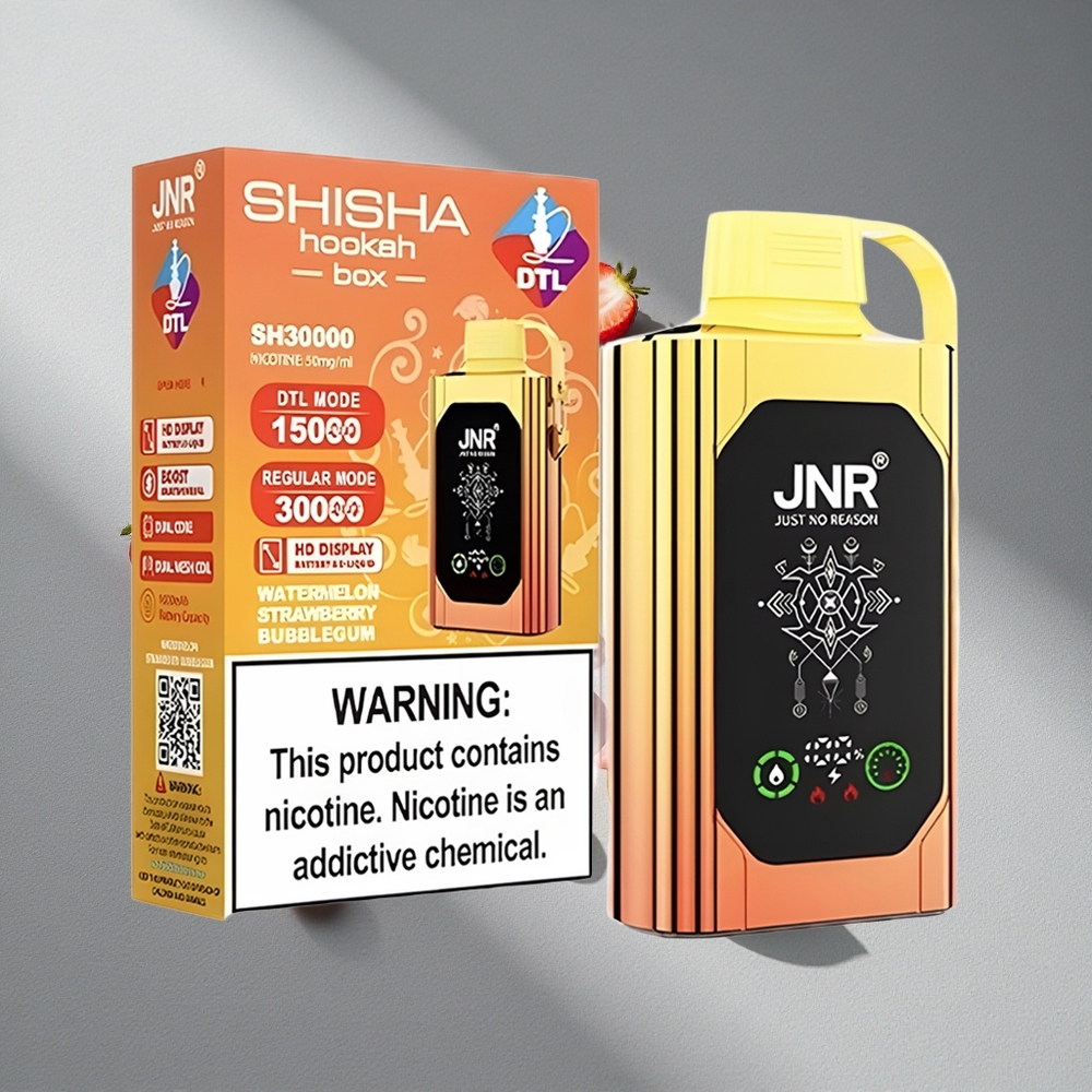 JNR Shisha Hookah Box 20500 Puffs Arbuz Truskawka Bubblegum HD Display Dual Mesh Coil