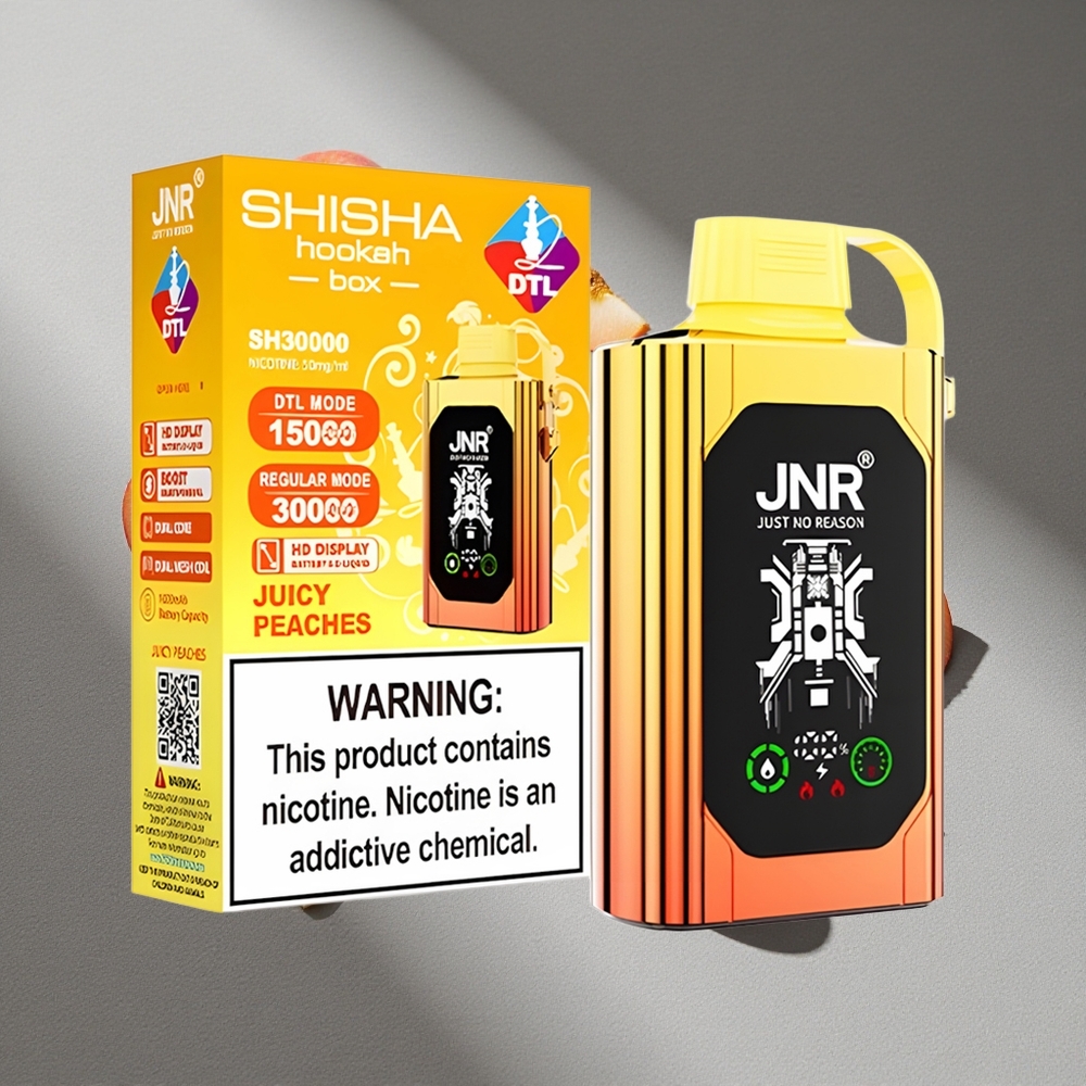 JNR Shisha Hookah Box 20500 Puffs Sokowe Brzoskwinie Dual Mesh Coil Type-C