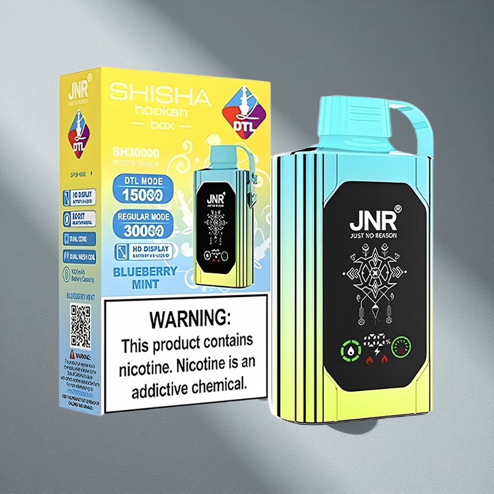 JNR Shisha Hookah Box 20500 Puffs Wyświetlacz HD Jagoda Mięta