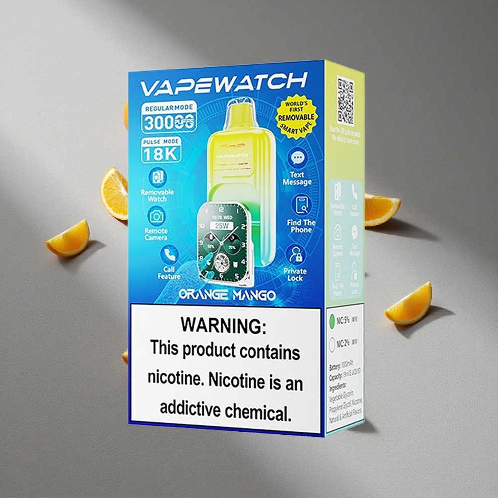 JNR Vape Watch 30000 Puffs Pomarańcza Mango Podwójna Cewka Typu Mesh