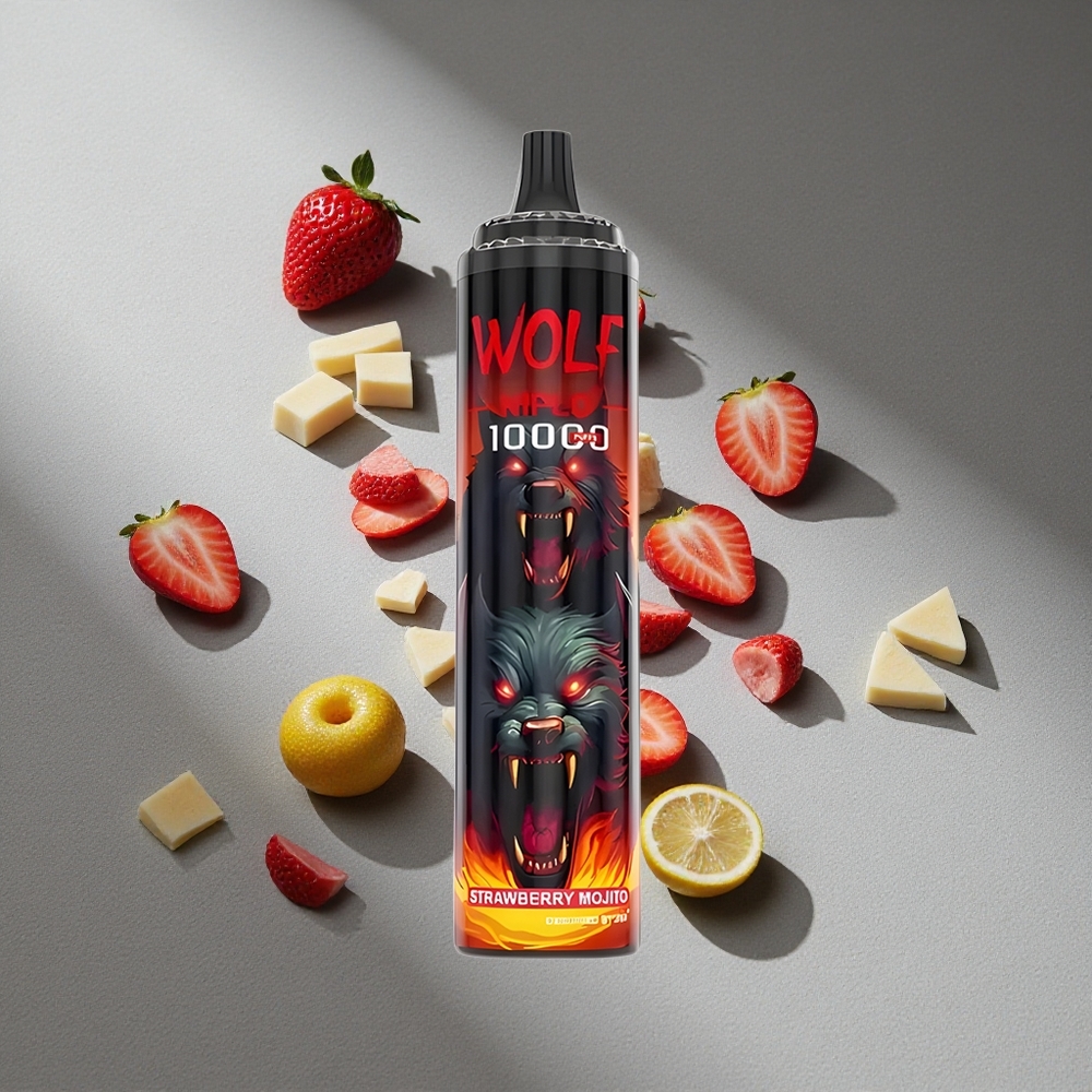 JNR Wolf Niplo 10000 Puffs Truskawkowy Mojito 20ml 1.0 Ohm