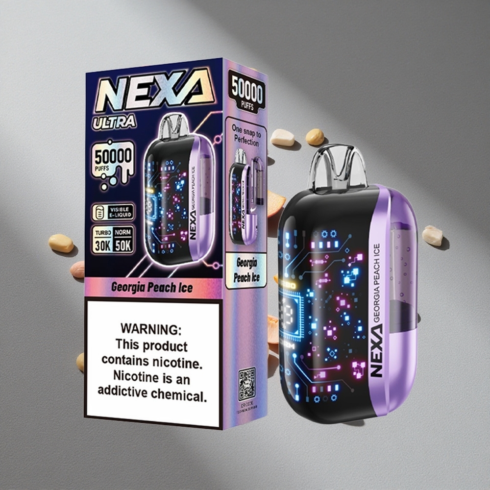 NEXA Ultra 50000 Puffs Brzoskwiniowy Lód Gruziński z Ekranem 3D i Typem-C