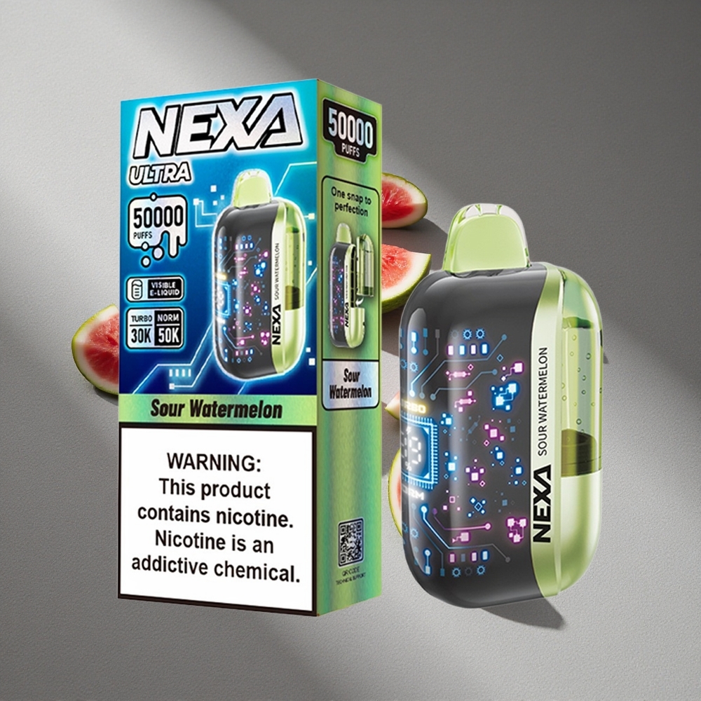 NEXA Ultra 50000 Puffs Kwaśny Arbuz z Wyświetlaczem 3D i Typem-C