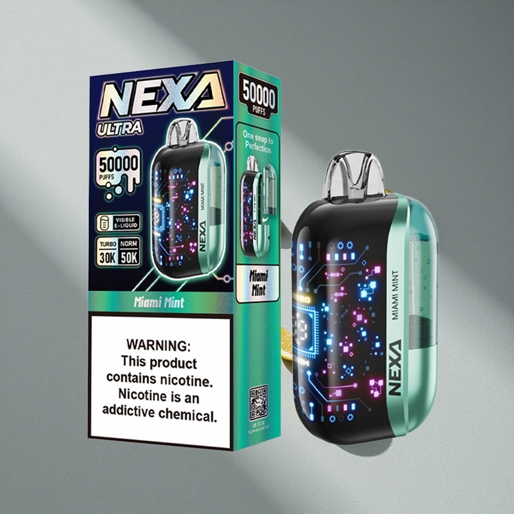 NEXA Ultra 50000 Puffs Mięta z Miami z Wyświetlaczem 3D i Typem-C