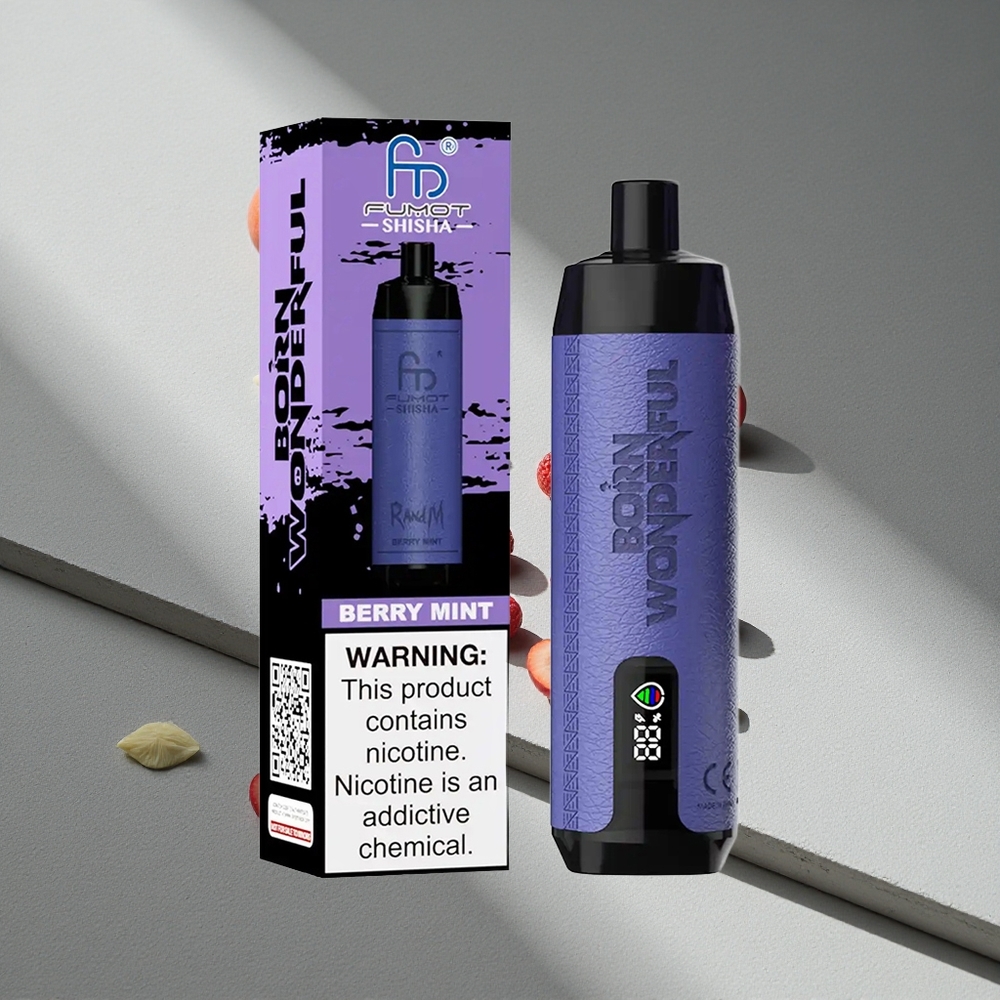 RandM Fumot Shisha 10000 Puffs Mięta Jagodowa Wskaźnik LED Bateria 850 mAh