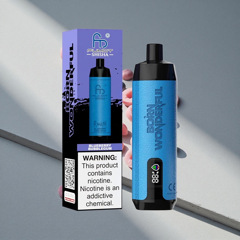 RandM Fumot Shisha 10000 Puffs Mieszanka Jagodowa Bubblegum Wskaźnik LED Typ-C