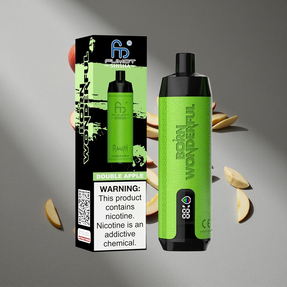 RandM Fumot Shisha 10000 Puffs Podwójne Jabłko LED Wskaźnik 18ml Płyn