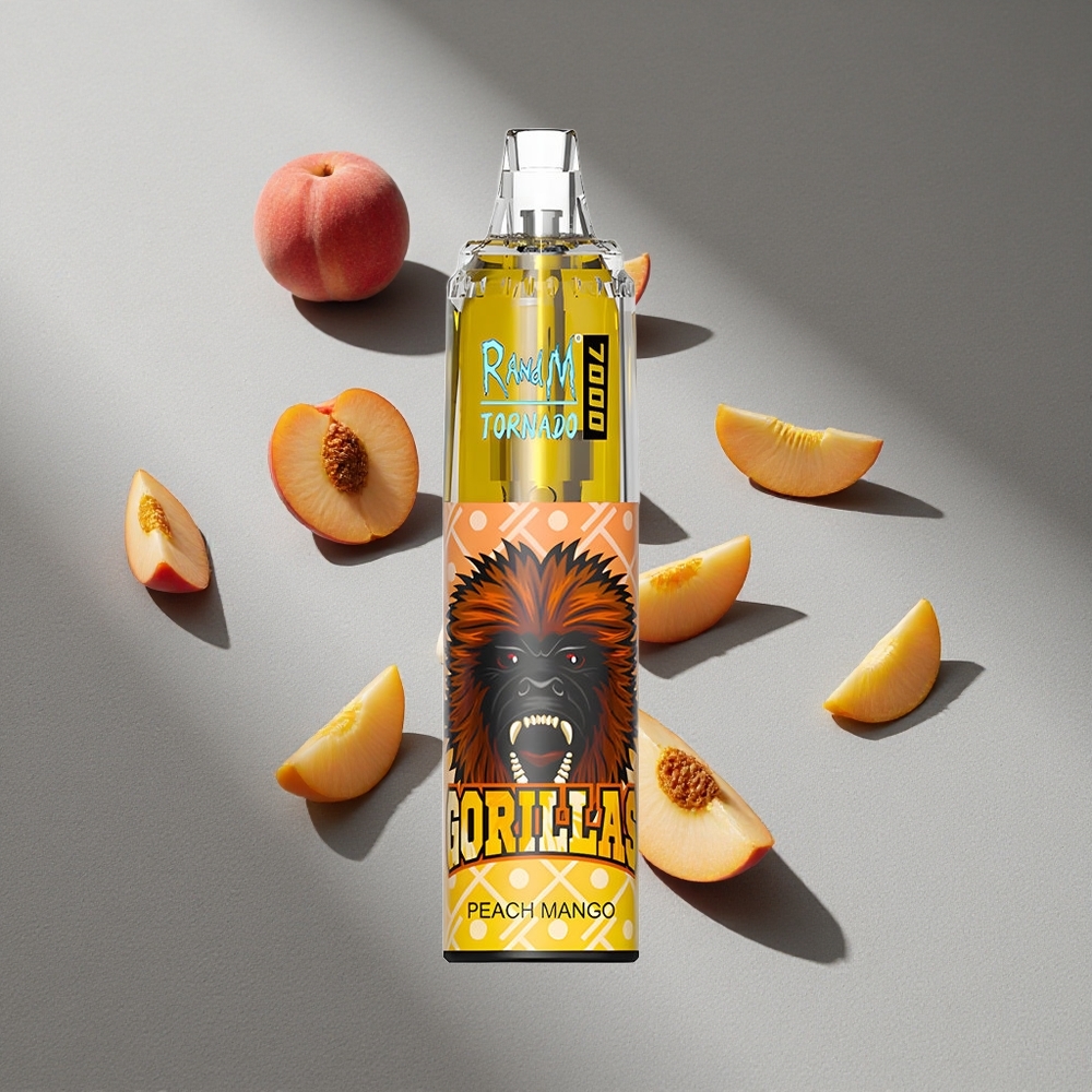 RandM Fumot Tornado 7000 Puffs Brzoskwiniowo-Mango Typ-C RGB