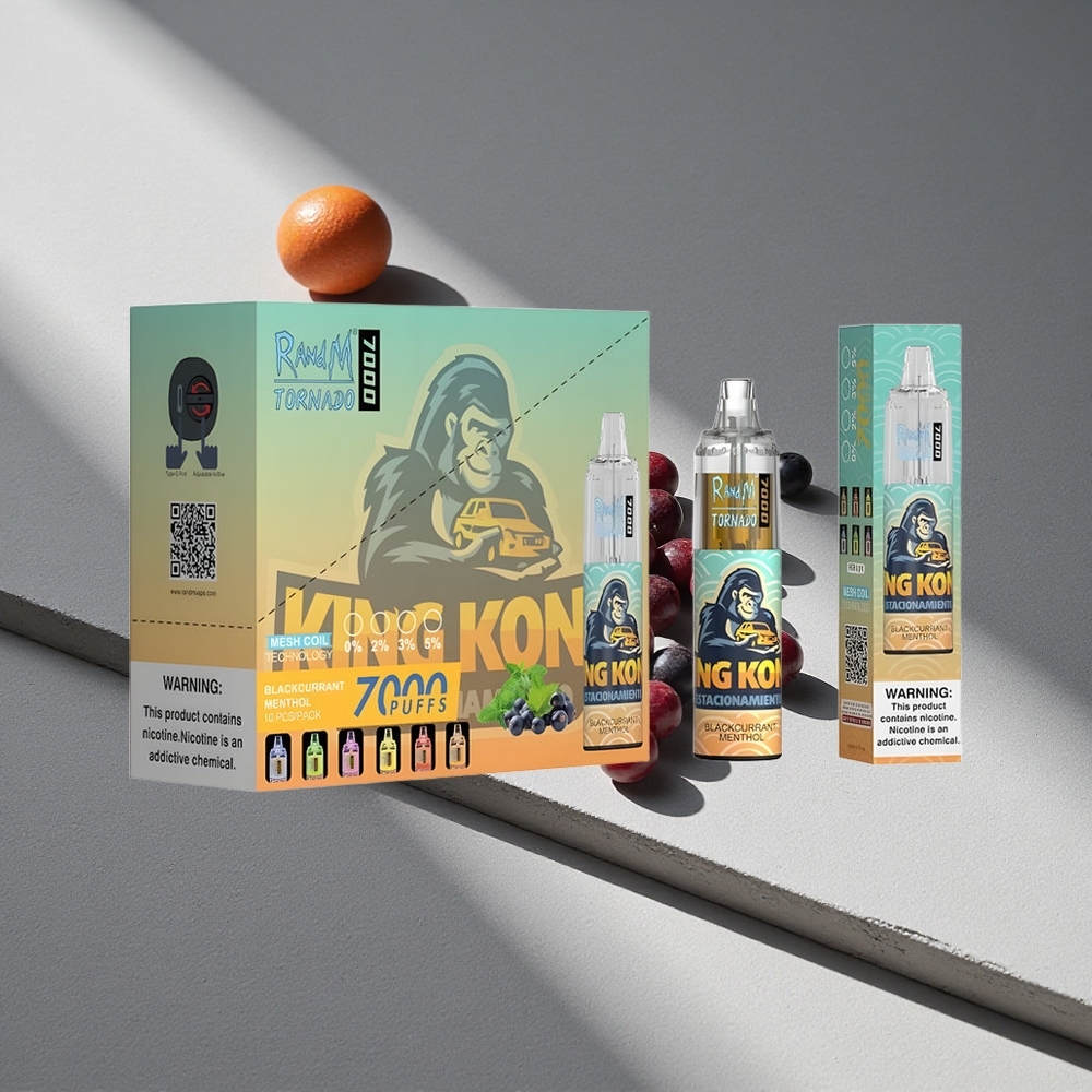 RandM Fumot Tornado 7000 Puffs Czarna Porzeczka Mięta Typ-C RGB