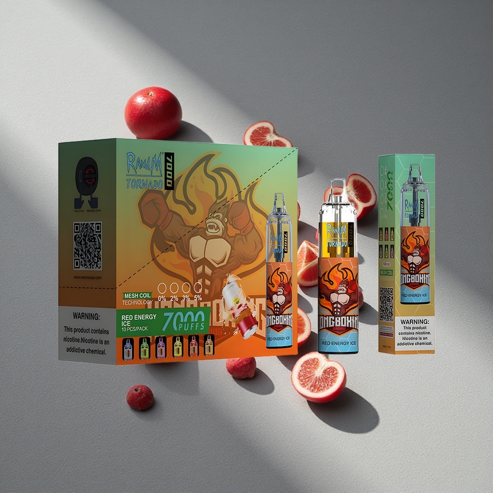 RandM Fumot Tornado 7000 Puffs Czerwona Energia Lód 14ML Typ-C