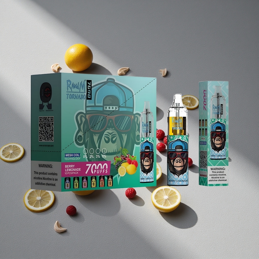 RandM Fumot Tornado 7000 Puffs Jagoda Lemonada 14 ML Typ-C