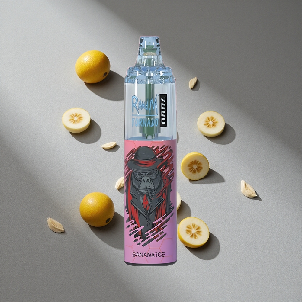 RandM Fumot Tornado 7000 Puffs Lód Bananowy Typ-C Światło RGB