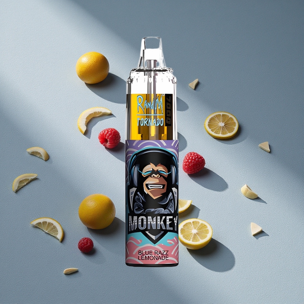 RandM Fumot Tornado 7000 Puffs Niebieska Lemoniada Malinowa Port Typ-C