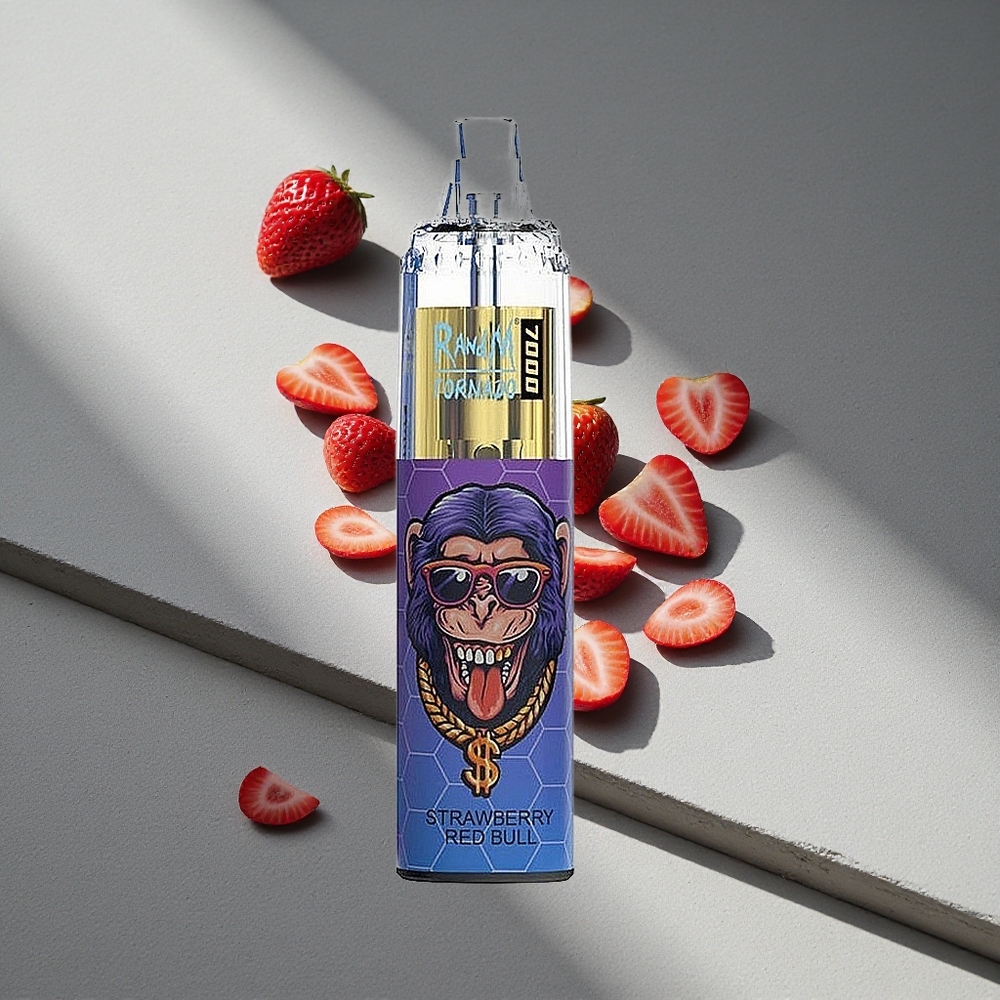 RandM Fumot Tornado 7000 Puffs Truskawkowy Czerwony Byk 14ML Typ-C