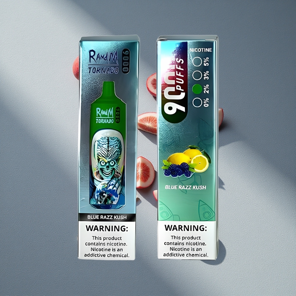 RandM Fumot Tornado 9000 Puffs 18 mL Mieszanka Jagód z Niebieskiego Kush RGB